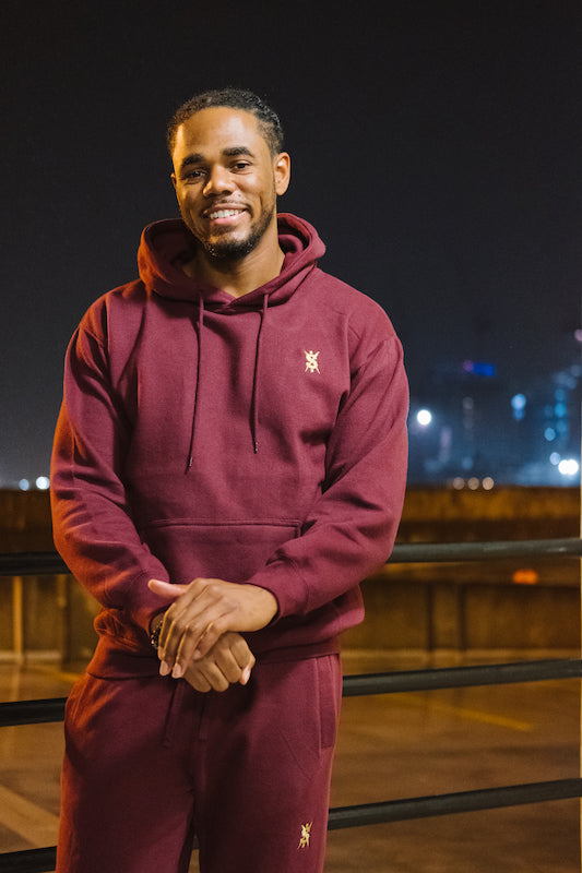 Smooth Maroon Hoodie & Jogger set